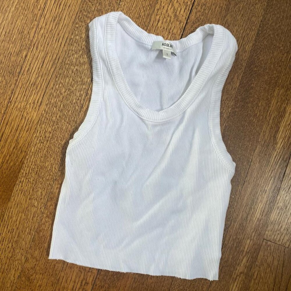 Agolde cropped white tank, small